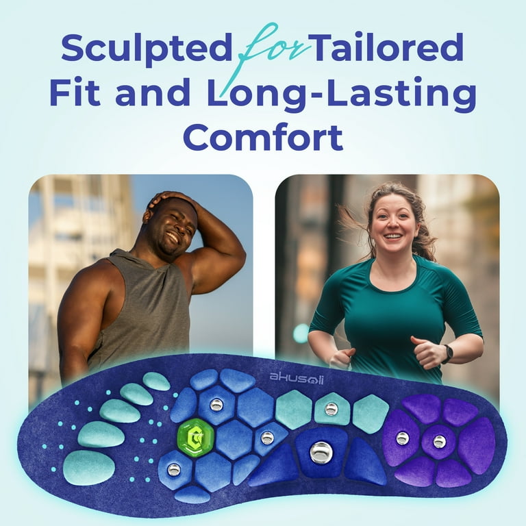Akusoli Magnetic Acupressure Insoles, Foot Pain Relief, Plantar Fasciitis,  US W 10.5-12, M 8.5-13 - Walmart.com