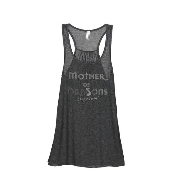 Mother Of Sons Same Same Women's Fashion Sleeveless Flowy Racerback Workout Yoga Tank Top Charcoal Grey Large