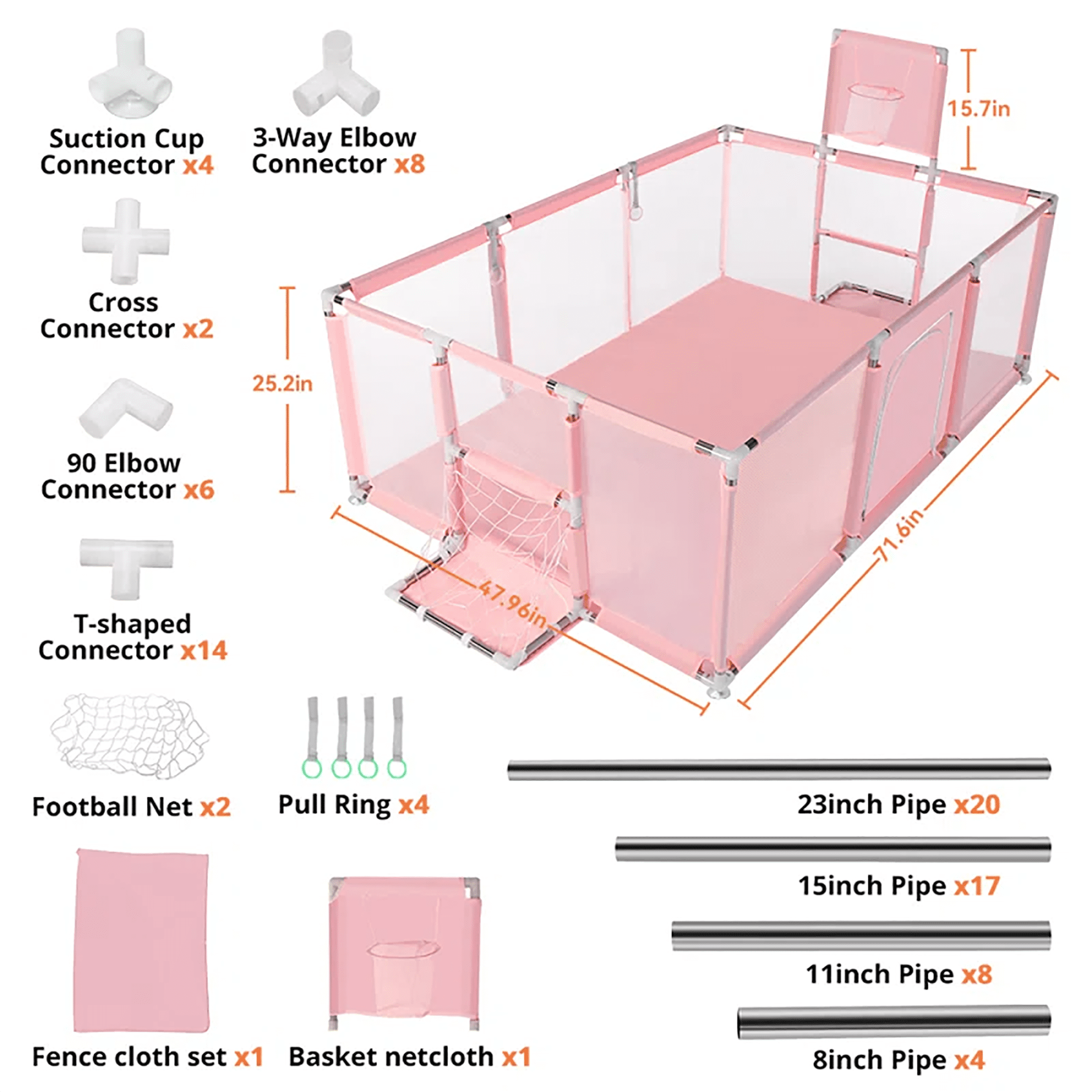 HioHa Extra Large Baby Playpen, Big Play Pens for Babies and Toddlers, Gap-Free, Climb-Proof Baby Playards for Indoor Fun, Baby Gate Playpen with Zippered Door and Storage Bag