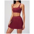 thumbnail image 5 of PISONIC 2 Piece Tennis Dresses for Women High Waisted Pleated Skirt Sets Workout Sports Bra Golf Outfits, 5 of 8