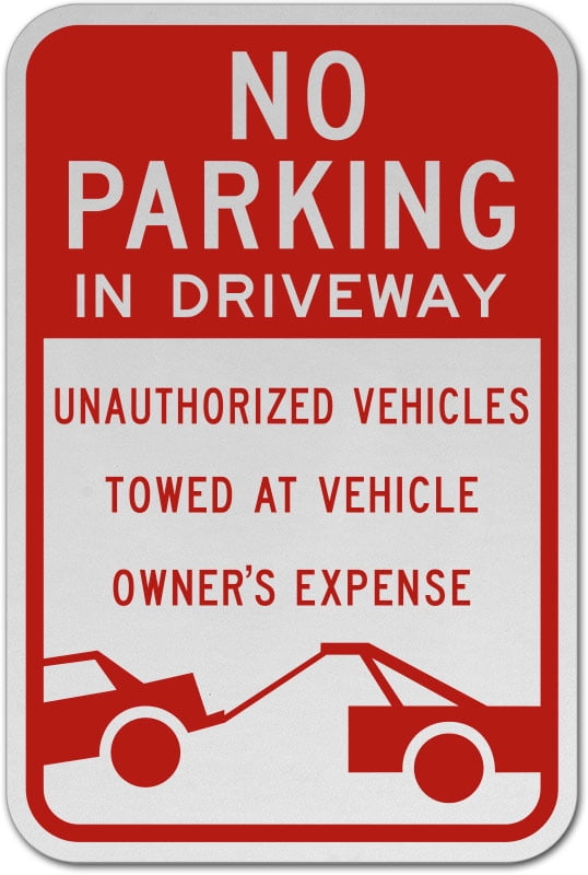 Vinyl Stickers - Bundle - Safety and Warning Signs Stickers - No Parking in Driveway Sign 2 - 3 ...