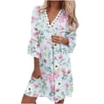 thumbnail image 2 of SMihono Robe d'Été pour Femmes Grande Taille Mode d'Été pour Femmes Manches Mi-Longues Imprimée Camisole à Col en V Bretelles Robe Chandail, 2 of 5