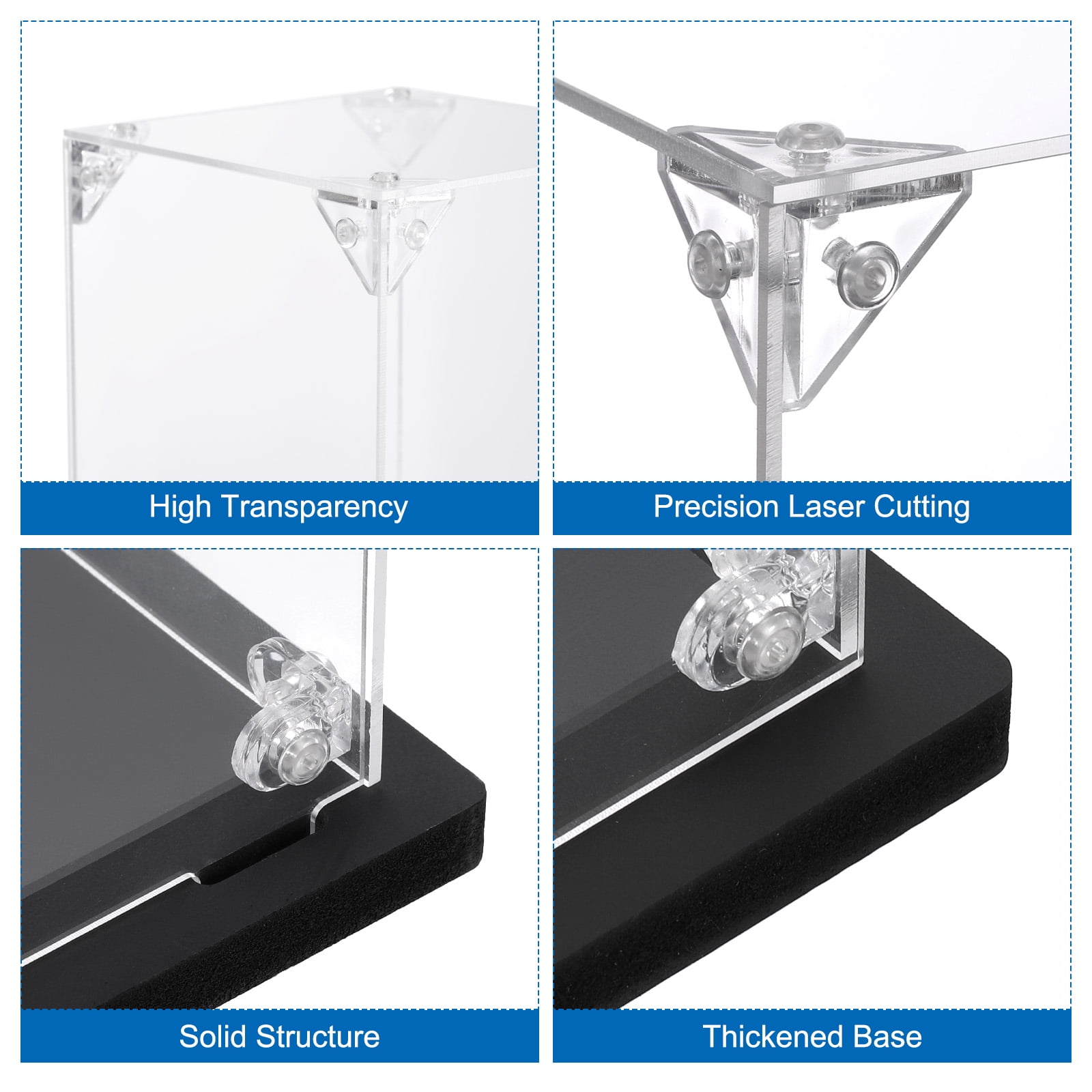 Unique Bargains Acrylic Display Cases Display Box Assemble Dustproof Box 4''x8''x16''