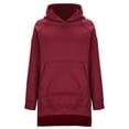 thumbnail image 5 of Jsaierl Women's Hoodies Oversized Solid Color Basic Hooded Sweatshirts Athletic Pullover Y2k Long Sleeve Top Hoodie Womens Hoodies, 5 of 8