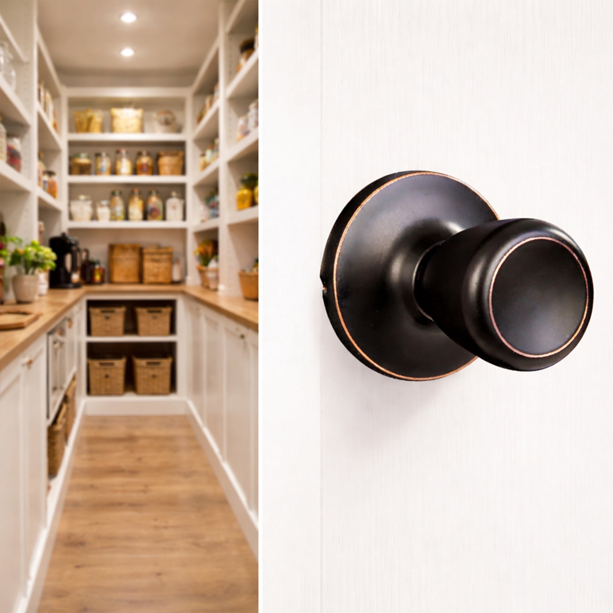 Oil Rubbed Bronze Dummy Door Knob, Closet and French Door, Left or Right Hand