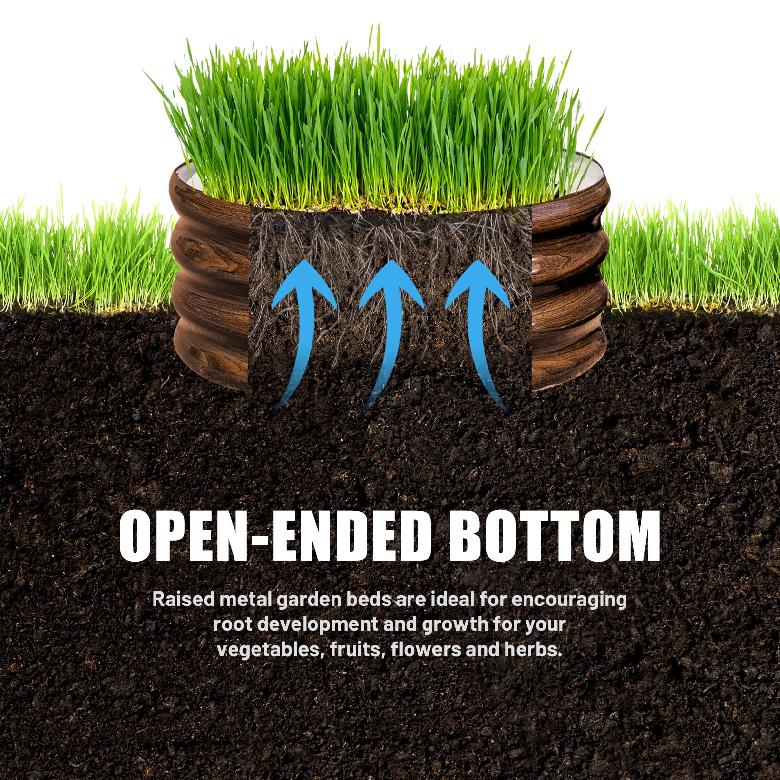 SnugNiture Galvanized Raised Garden Bed, 2Pcs 2x2x1ft Outdoor Raised Beds Kit for Vegetables and Flowers, Brown