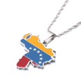 thumbnail image 1 of Collar CB Gold Jewelry con la bandera del mapa de Venezuela, chapado en oro de 24 quilates, 1 of 1
