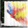 thumbnail image 4 of Ambesonne Colorful Shower Curtain, Parrot with Feathers, 69"Wx84"L, Multicolor, 4 of 5