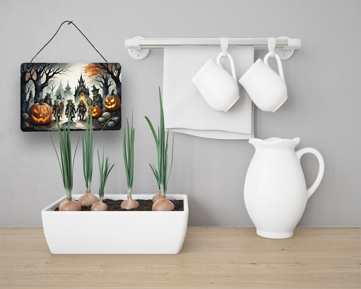 Orcs Spooky Halloween Wall or Door Hanging Prints 8 in x 12 in