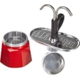 thumbnail image 5 of Bialetti - Mini Express Color: Moka Set includes Coffee Maker 2-Cup (2.8 Oz) + 2 shot glasses, Red, Aluminium, 5 of 5
