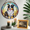 thumbnail image 6 of Australian Shepherd Stained Glass Suncatcher, Australian Shepherd Glass Suncatchers for Windows For Merry Christmas, 6 of 7
