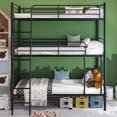 thumbnail image 3 of Yoneston Metal Triple Bunk Bed, Twin over Twin over Twin for Bedroom, Detachable 3-in-1 Beds for More People Bedroom Dormitory, Black, 3 of 10