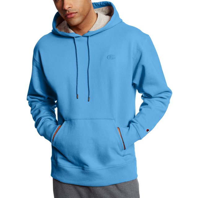 Champion Mens Powerblend Fleece Pullover Hoodie, S, Swiss Blue