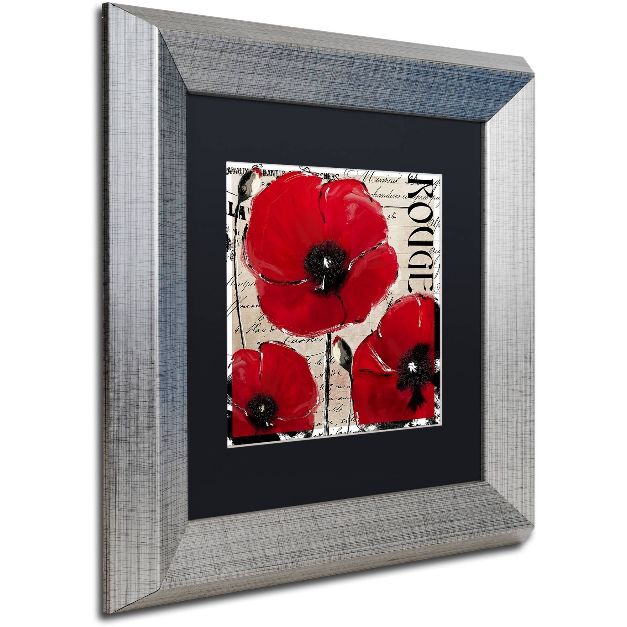 Trademark Fine Art "Rouge Two" Canvas Art by Color Bakery Black Matte, Silver Frame
