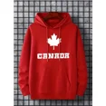 thumbnail image 2 of Sudadera con capucha para hombre, sudadera con capucha con estampado de hoja de arce de Canadá, sudadera informal con capucha para hombre con bolsillo tipo canguro para primavera y otoño, 2 of 5