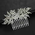 thumbnail image 2 of Namzi Bridal Flower Wedding Hair Pins Crystal Pearl Hair Combs Clips Headpiece Gold Wedding Hair Accessories Jewelry with Rhinestone for Brides Bridesmaids Women Girls (Silvery C), 2 of 2