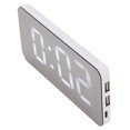 thumbnail image 4 of Reloj despertador digital LED multifunción con 2 puertos USB y atenuación automática para dormitorio y oficina TS‑8201‑W, 4 of 14