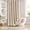 Beige, variant on Beige Scalloped Linen Shower Curtain 72x72 Inches | Waterproof, Washable, Linen Texture, 12 Metal Hooks, Heavy Duty with Black Border