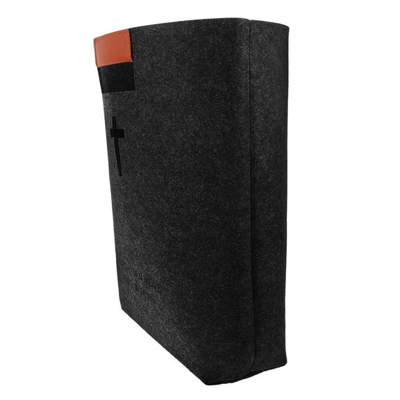 OUNONA Bible Storage Bag with Comfortable Handles Felt Material Dark Grey for Daily Use and
