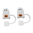 thumbnail image 3 of 2 piezas de adornos para pajitas, accesorios para vasos, reutilizables, regalo de Halloween, divertido para fiestas Calabaza, 3 of 9