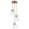 thumbnail image 5 of Innovations Lighting  Newton Sphere - 3 Light 8" Cord Hung Multi Pendant - 10" Canopy Brushed Brass/Seedy, 5 of 5