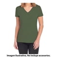 thumbnail image 2 of Playera Fruit of the Loom Para Mujer, Cuello V Algodón Sustentable Verde Talla 2EG, 2 of 4