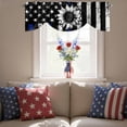 thumbnail image 4 of USA Flag Tie Up Valances Curtain, Adjustable Kitchen Sunflower Retro Blue Strip Star Independence Day Valances for Windows Decor, Rod Pocket Short Curtains Set for Bedroom/Bathroom, 60"x18", 4 of 9