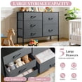 thumbnail image 4 of 5 Drawers Dresser, Storage Dresser Organizer with Drawers, Chest of Drawers, TV Stand Dresser with Metal Frame and Wood Tabletop for Bedroom, Guest Room, Closet, Entryway, Nursery, Gray, 4 of 8