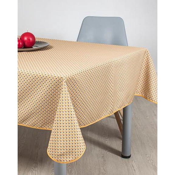 Yellow Waves 100% Polyester, Stain Resistant Tablecloth 39 x 58 inch