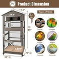 thumbnail image 4 of Gowoodhut 68.8"L Outdoor Bird Aviary Indoor Wooden Large Bird Cage Parakeet Cage on Wheels, 4 of 8