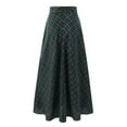 thumbnail image 6 of WULMLEO Maxi Skirts for Women High Waisted Retro Flowy Long Plaid Skirt Renaissance Pull On Tartan A Line Skirt with Pockets Green S, 6 of 7