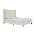 thumbnail image 3 of DHP Eveline Upholstered Platform Bed Frame with High Wingback Headboard, Queen, Textured Ivory Canvas, 3 of 20