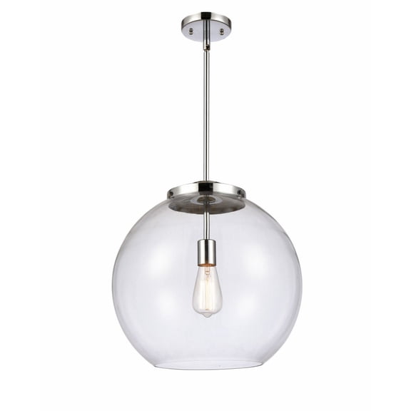 221-1S-PC-G122-16 Innovations Lighting Athens - 1 Light Pendant In Industrial Style-16.38 Inches Tall and 15.75 Inches Wide-Polished Chrome