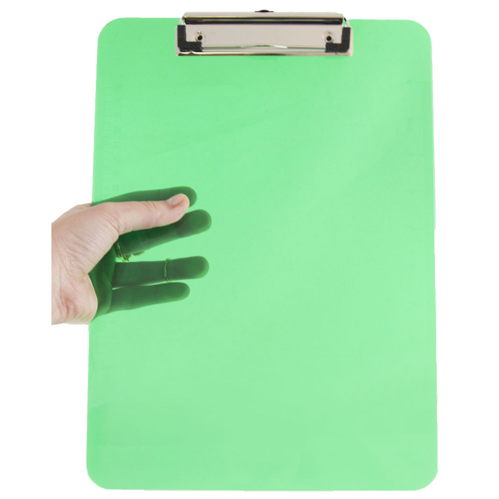 JAM Plastic Clip Board, Green Clipboard, 1/Pack, 9 x 12.5