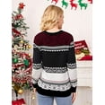thumbnail image 3 of GymChoice Christmas Sweater For Family,Crew Neck Reindeer Snowflakes Knitted Pullover, 3 of 6