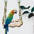 thumbnail image 4 of Columpio de madera, juguetes para masticar, hamaca colgante, ramas naturales, suministros de juego para , soporte para mascotas, pájaros, Yuyangstore Percha columpio para loro, 4 of 8