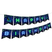 Kreatwow Roller Skating Glow Rainbow Birthday banner Roller Skating Birthday Party Decorations Roller Happy Birthday Banner 80s 90s Retro Hip Hop Roller Theme Party Decorations Skate Party Supplies