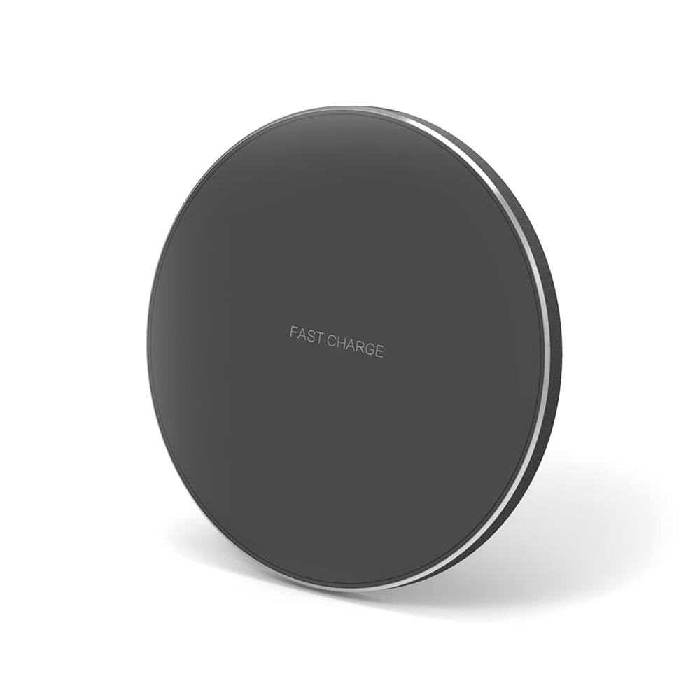 Amdohai Portable Aluminum Alloy Ultra-thin Round Shape Qi Standard Wireless Charger 10W Fast Charging