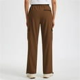 thumbnail image 6 of CFLVAEK Women's Cargo Capris Quick Dry Water Resistant Wide Leg Hiking Pants with Pockets Travel Casual Drawstring Elastic Waist Trousers Brown L, 6 of 10