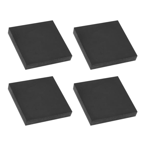 Uxcell Rubber Solid Anti-Vibration Pads, 4 Pcs 60mm x 10mm Thick Rubber Square Washers Multi-Purpose Gasket Pad Bushings Spacer for HVAC Compressor Air Conditioner, Black
