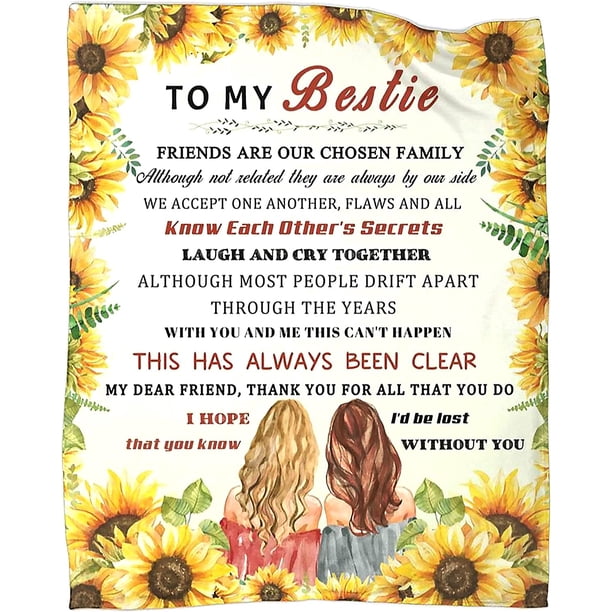 LHSHID to My Bestie Blanket for Women Ultra Soft Flannel Throw Blanket for Sister Girls BFF for Sofa Bed Friendship Gift for Friends Birthday Anniversarych 50x60in