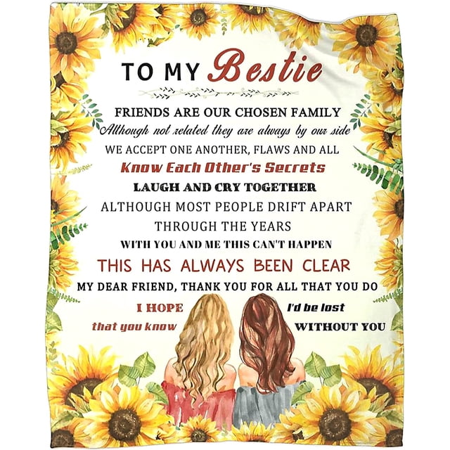 LHSHID to My Bestie Blanket for Women Ultra Soft Flannel Throw Blanket for Sister Girls BFF for Sofa Bed Friendship Gift for Friends Birthday Anniversarych 50x60in