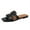 Black, variant on Women's Fashion Flat Slides Square Open Toe Solid Color Soft Sole Casual Beach Slide Sandals shikongkuajing