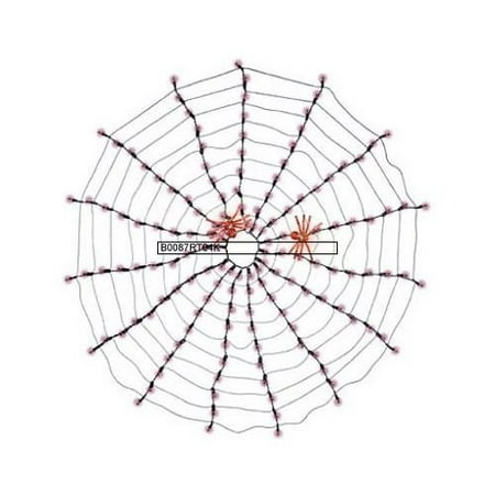 Lighted Spider Web With 2 Spiders Orange Bulbs