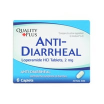 Quality Plus Loperamide HCl Diarrhea Relief Caplets, 2mg, 6 Count