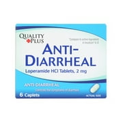 Quality Plus Caplets for Diarrhea Relief, Loperamide HCl 2mg, 6ct