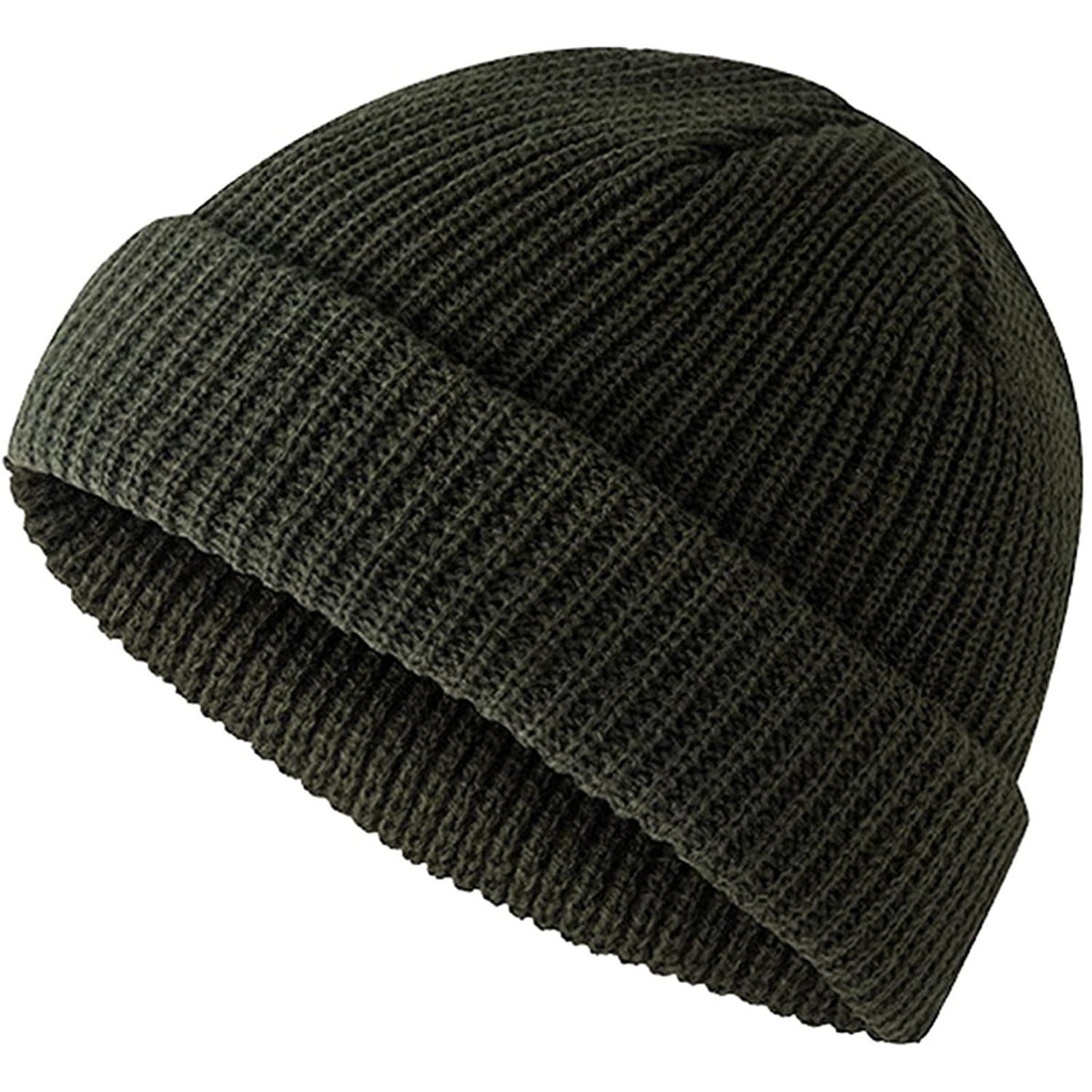 Jsaierl Wool Knit Fisherman Cap for Men Women Winter Warm Plain