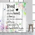 thumbnail image 5 of Verse Quotes Shower Curtain Watercolor Floral Inspirational Scriptures Faith Word Fabric Bathroom Curtain Home r Set, 5 of 6