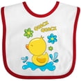 thumbnail image 3 of Inktastic Quack Quack Cute Duckling with Flowers Boys or Girls Baby Bib, 3 of 4