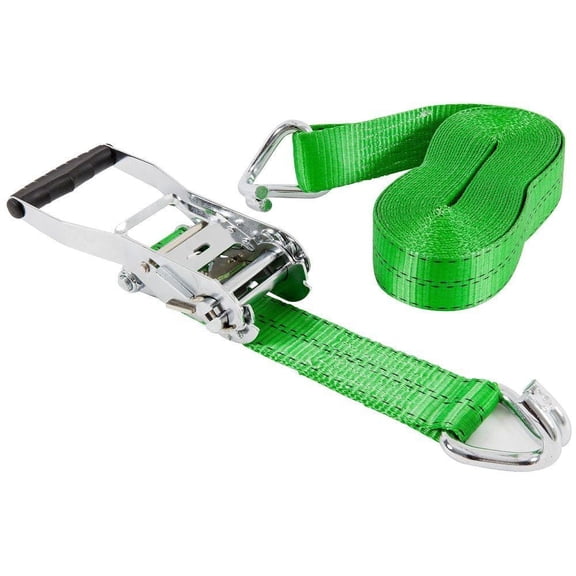 Chrome Heavy-Duty Ratchet Tie Down Strap 30 ft. x 2 in. 3,333 lbs with Double J Hook